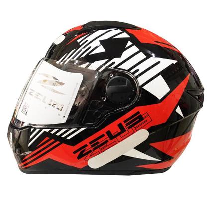 Capacete Zeus 811 Solid Preto AL 28 Vermelho Tamanho 56 - Capacete