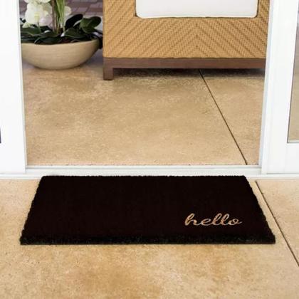 Imagem de Capacho De Porta Fibra De Coco Hello 75x45cm uzoo