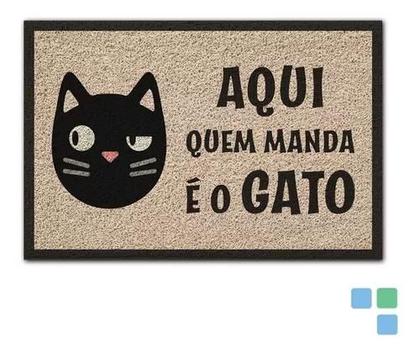 Imagem de Capacho De Porta Vinílico Estampado Aqui Quem Manda 60x40cm-uzoo