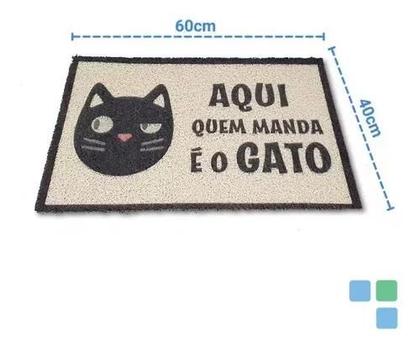 Imagem de Capacho De Porta Vinílico Estampado Aqui Quem Manda 60x40cm-uzoo