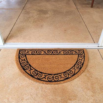 Imagem de Capacho Meia Lua Fibra De Coco 60X33Cm - Komeco Moldura