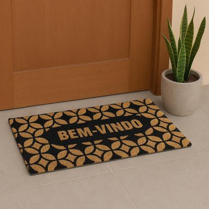 Imagem de Capacho Retangular Fibra De Coco Base PVC 60x33cm - Komeco