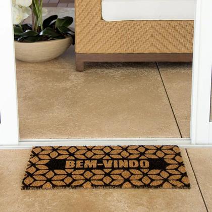 Imagem de Capacho Retangular Fibra De Coco Base PVC 60x33cm - Komeco