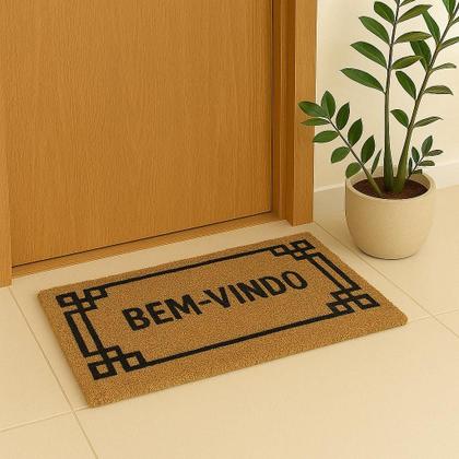 Imagem de Capacho Retangular Fibra De Coco Base PVC 60x33cm - Komeco