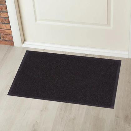 Imagem de Capacho Tapete De Porta Vinilico Liso 60x40cm Preto Comprimento 60 Cm Largura 40 Cm
