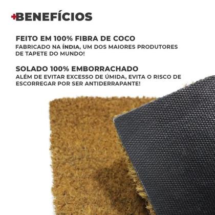 Imagem de Capacho Tapete para Porta Fibra Natural de Coco 30x60 Corttex