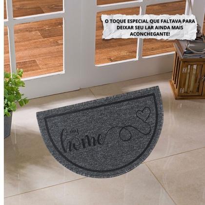 Imagem de Capacho Tapete Porta Entrada Meia Lua 38x60 My Home Grafite