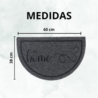 Imagem de Capacho Tapete Porta Entrada Meia Lua 38x60 My Home Grafite