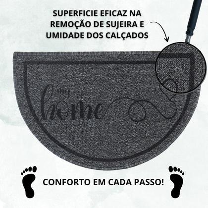 Imagem de Capacho Tapete Porta Entrada Meia Lua 38x60 My Home Grafite