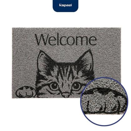 Imagem de Capacho Vinil Pet Cat Welcome 40cmx60cm Kapazi