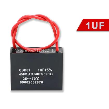 Imagem de Capacitor CBB61 de Partida para Motor de Exaustor de Teto - Alta Tensão (0,8-20µF 450V)