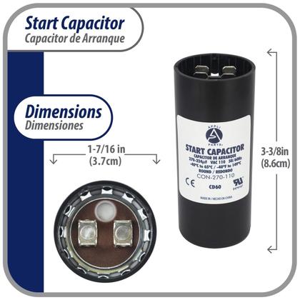 Imagem de Capacitor de partida do motor AP APPLI PARTS 270-324uF 110-125V