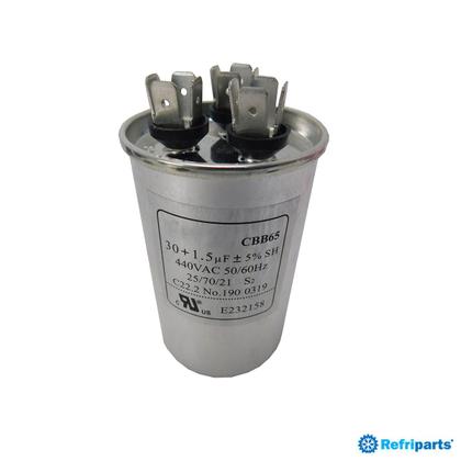 Imagem de Capacitor Duplo 30+1,5mf 440v