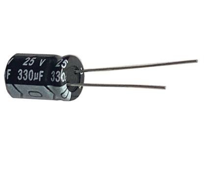 Imagem de Capacitor eletrolitico 330x25v - 330 uf x 25v - 105 graus