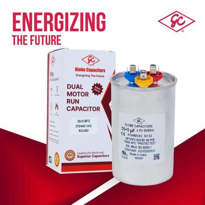Imagem de Capacitor Globe Capacitores CBB65 Motor Run 55+5uF 370V/440V