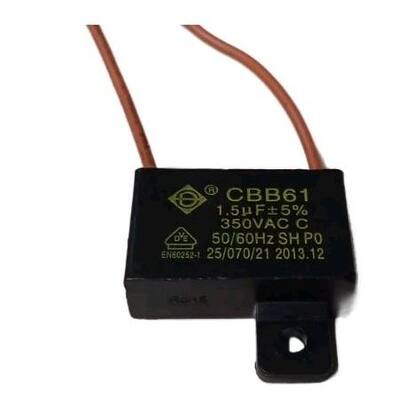 Imagem de Capacitor Quadrado Para Ventilador 2 Fios 1,5uf 350vac