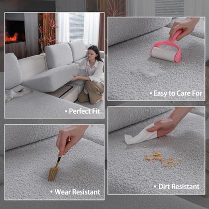 Imagem de Capas de almofada de sofá OHSIO para sofá secional cinza claro