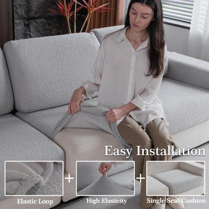 Imagem de Capas de almofada de sofá OHSIO para sofá secional cinza claro
