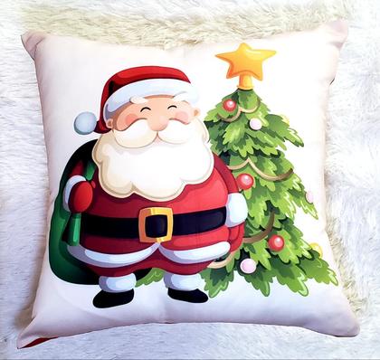 Imagem de Capas De Almofada Para Sala Quarto Kit 3 Peças Estampa  Papai Noel  Natal Natalinas Palha