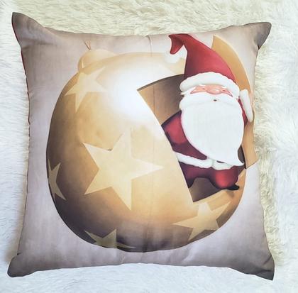 Imagem de Capas De Almofada Para Sala Quarto Kit 3 Peças Estampa  Papai Noel  Natal Natalinas Palha