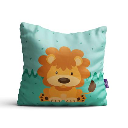 Imagem de Capas de Almofadas Animais Safari para Quarto Infantil 35x35 kit 4un