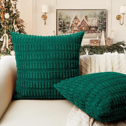 Imagem de Capas de almofadas decorativas Softalker 45x45 cm Corduroy Green Set 2