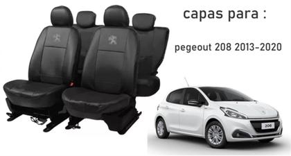 Imagem de Capas de Alto Nível: Couro para Bancos Peugeot 208 2013-2020 + Capa de Volante + Chaveiro