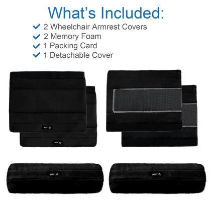Imagem de Capas de apoio de braço, pacote com 2 unidades de espuma viscoelástica macia para cadeira de rodas