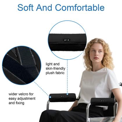 Imagem de Capas de apoio de braço, pacote com 2 unidades de espuma viscoelástica macia para cadeira de rodas