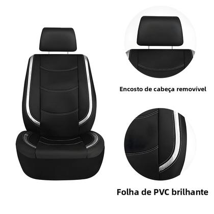 Imagem de Capas de Assento de Carro Universais em Couro com PVC - Proteção para o Interior (3 Peças)