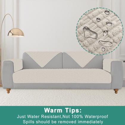 Imagem de Capas de braço de sofá Foxdecor Conjunto de 2 capas de braço de sofá Cream