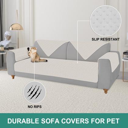 Imagem de Capas de braço de sofá Foxdecor Conjunto de 2 capas de braço de sofá Cream