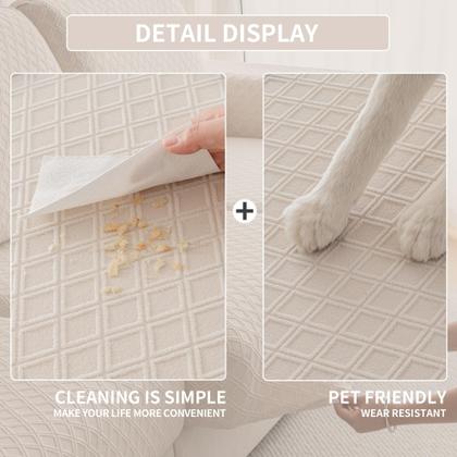 Imagem de Capas de sofá QIANMEW, laváveis, elásticas, em forma de L, marfim