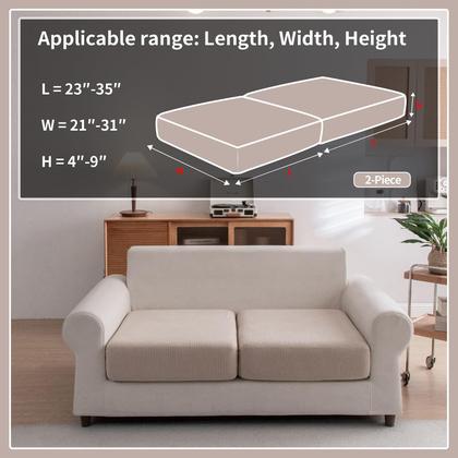 Imagem de Capas de sofá secionais OHSIO resistentes ao desgaste, elásticas, marrom claro