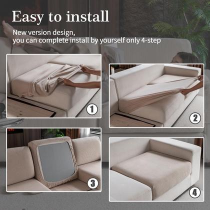 Imagem de Capas de sofá secionais OHSIO, resistentes ao desgaste, laváveis, marrons