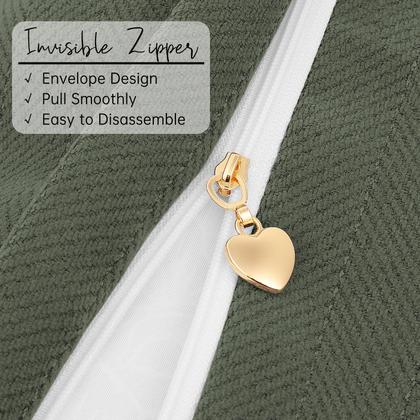 Imagem de Capas de travesseiro ZWJD Army Green Chenille 45x45cm, conjunto de 2