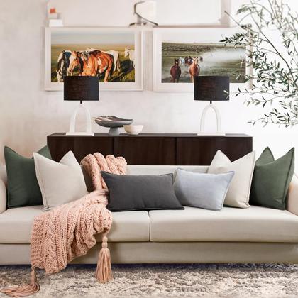 Imagem de Capas de travesseiro ZWJD Army Green Chenille 45x45cm, conjunto de 2