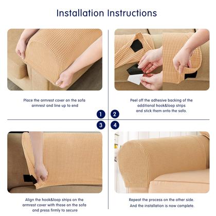 Imagem de Capas elásticas de apoio de braço SUB-TEX para cadeiras, sofá-sofá (2 unidades)