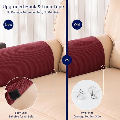 Imagem de Capas elásticas de apoio de braço SUB-TEX para cadeiras, sofá, sofá, vinho