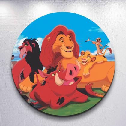 Imagem de Capas Painel Estampa Desenho Simba Leão Rei Redondo Grande ou Mini Estampa Colorida