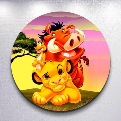 Imagem de Capas Painel Estampa Desenho Simba Leão Rei Redondo Grande ou Mini Estampa Colorida