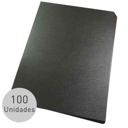Imagem de Capas para Encadernação Preta Tamanho A3 0,30 Pp Couro