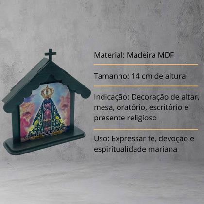Imagem de Capela Nossa Senhora Aparecida Igreja Madeira 14 cm