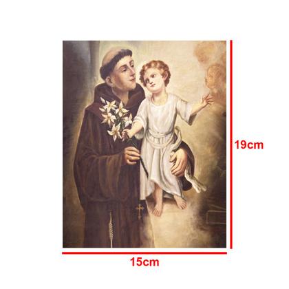 Imagem de Capela Oratório Arabesco com Imagem e Led Santo Antônio 25x18x31 Mdf Madeira Imbuia