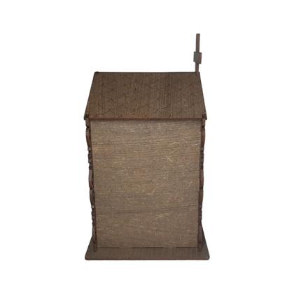 Imagem de Capela Oratório Arabesco com Imagem Nossa Senhora Aparecida 16x11x20 Mdf Madeira Imbuia