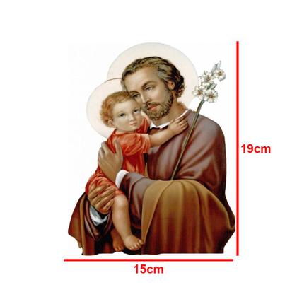 Imagem de Capela Oratório Arabesco com Imagem São José 25x18x31 Mdf Madeira Imbuia