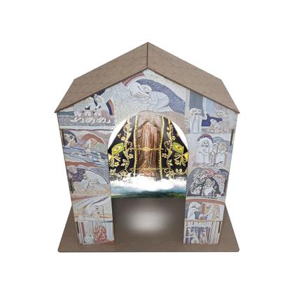 Imagem de Capela Oratório com Led Nossa Senhora Aparecida 25x13x25 Mdf Madeira Adesivado