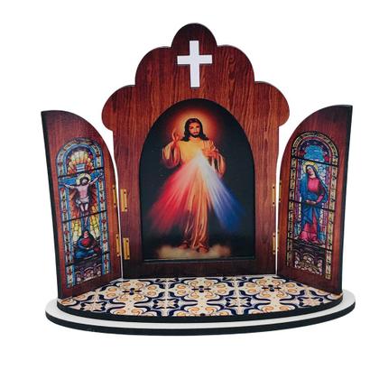 Imagem de Capela Portuguesa Jesus Misericordioso Madeira MDF