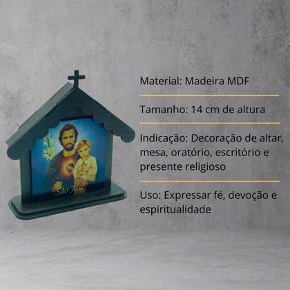 Imagem de Capela São José Igreja Madeira 14 cm