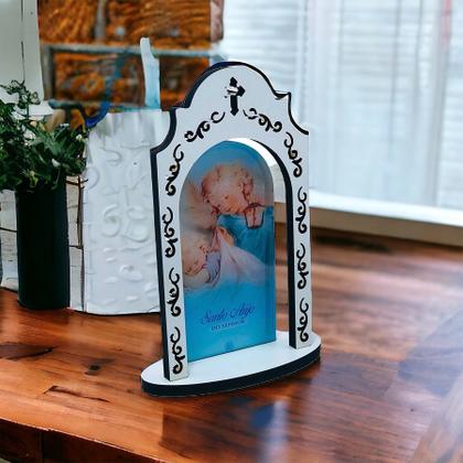 Imagem de Capela Simples Anjo da Guarda Menino Azul 15 cm